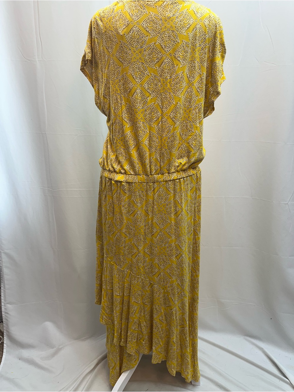 Maeve Yellow Printed Maxi Dress with V-Neck XL - Picture 4 of 4